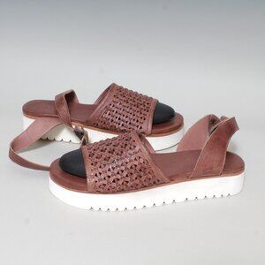 Bed Stu Brisa Sandals Womens Size 11 Brown Leather Ankle Strap Platform Sandal